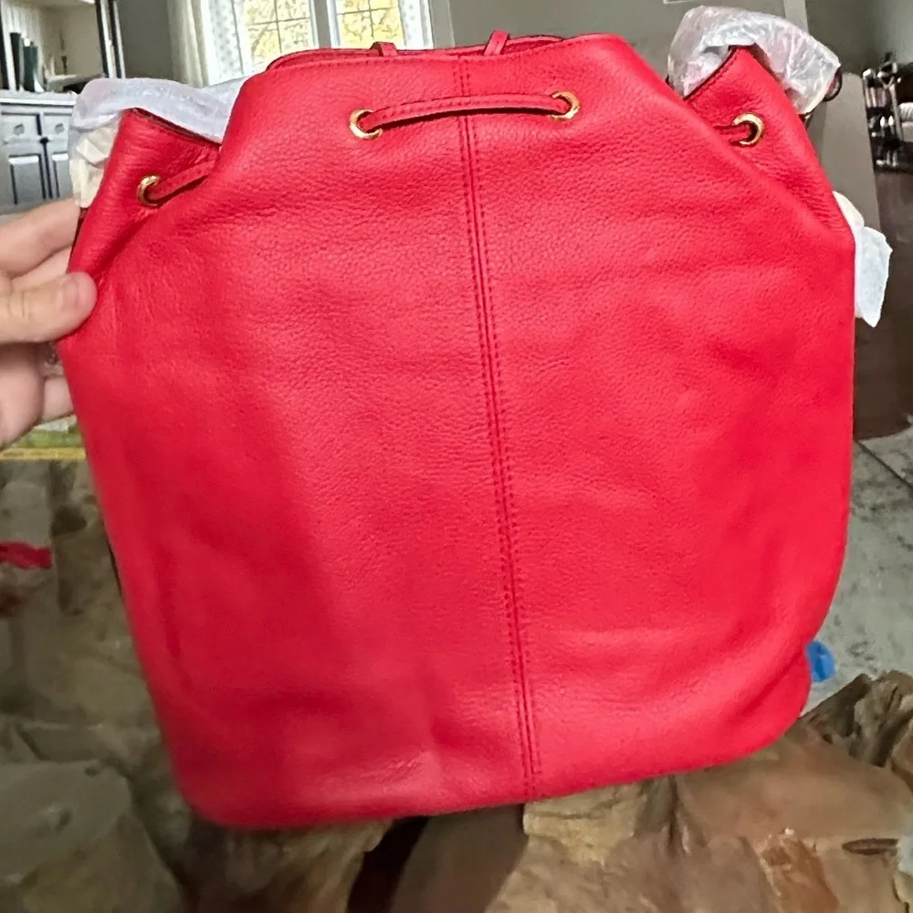 NWT Alexander McQueen Padlock Skull Bucket Bag Red Leather Sealed Hardware
